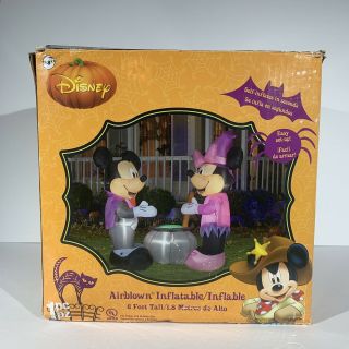 Disney Mickey Minnie Mouse Cauldron 6’ Halloween Inflatable Lawn Yard Decoration 2