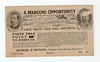 Vintage Invest In Marconi Telegraph Card