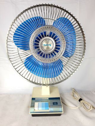 Vintage Blue Galaxy Type 12 Oscillating 3 - Speed 12” Fan