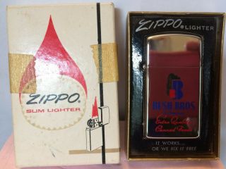 Vintage Zippo Cigarette Lighter Bush Bros.  And Co.  Advertisement ?beans?