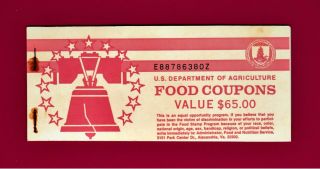 Complete Food Stamps Coupons Booklet $65 (6 X $10) & (5 X $1.  00) E - 88786380 Z