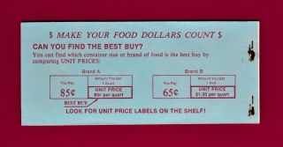 Complete Food Stamps Coupons Booklet $65 (6 x $10) & (5 x $1.  00) E - 88786380 Z 2