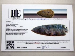 Fine Authentic 7 1/4 inch Collector Grade Ohio Dovetail Point Arrowheads 6
