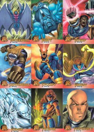 Marvel X - Men 1996 Fleer Complete 100 Comic Art Trading Card Set With Wrapper