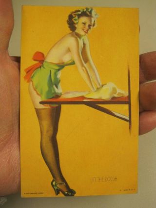 1940s " In The Dough " Mutoscope Risqué Pinup Arcade Card B9885