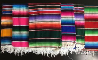 Large Mexican Sarape Saltillo Serapes Blanket Bed Cover 5 