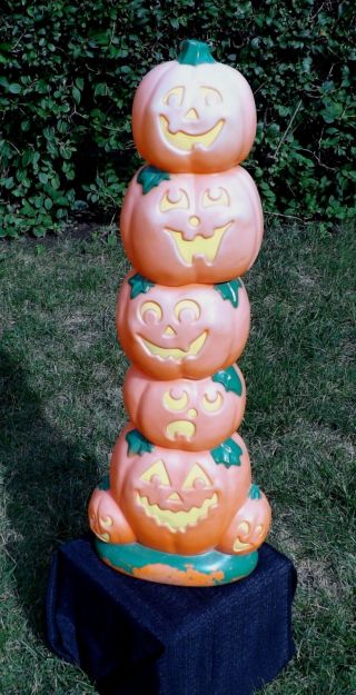 Sun Hill Halloween Lighted Pumpkin Stack Blow Mold 38 Inch Holiday Yard Decor 11