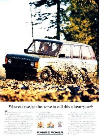 1987 1988 Range Rover Advertisement Print Art Car Ad J981