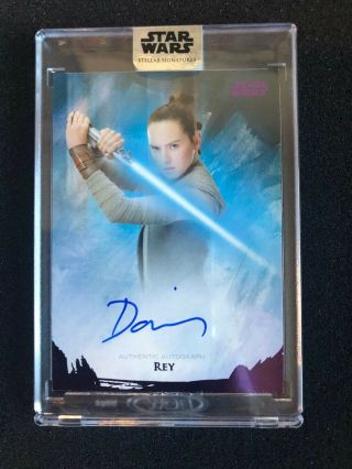Daisy Ridley Rey 2018 Star Wars Stellar Signatures Autograph Green 8/10