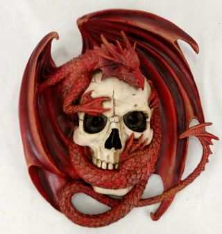 Blood Dragon Contemplation Skull Sculptural Wall Decor Anne Stokes Pacific Gift