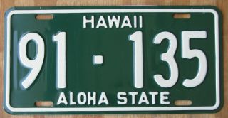 Hawaii Aloha State Honolulu / Oahu - Truck License Plate 1961 91 - 135