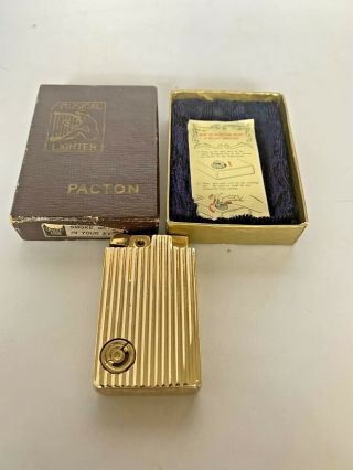 Vintage Pacton Musical Lighter Box Smoke Gets In Your Eyes Gold Tone