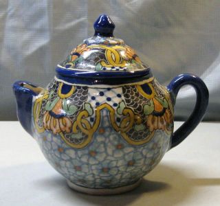 Ysauro Uriarte Puebla Mexico Talavera Pottery Small Teapot