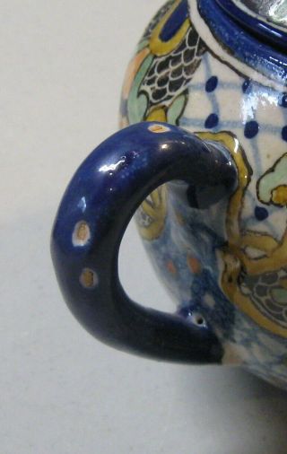 Ysauro Uriarte Puebla Mexico Talavera Pottery Small Teapot 3
