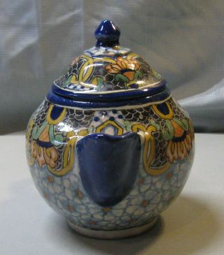 Ysauro Uriarte Puebla Mexico Talavera Pottery Small Teapot 5