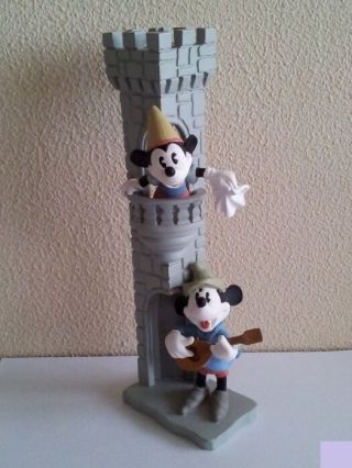 Extremely Rare Disney Mickey & Minnie Mouse Castle Demons & Merveilles Statue