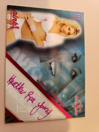 Playboy Benchwarmer Heather Ray Young Playmate Pink Archive Autograped Card 3/5