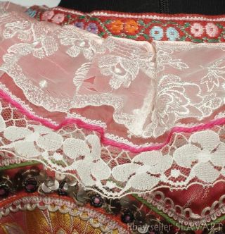 SLOVAK FOLK COSTUME Helpa traditional kroj pink embroidered blouse skirt apron 5