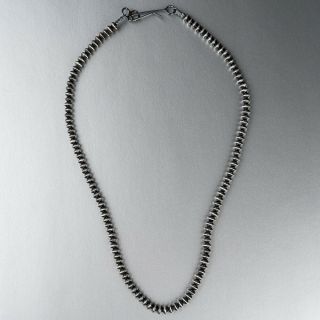 Handmade Navajo Pearls By Vinita Joe Sterling Silver 3/8 " Bench Beads