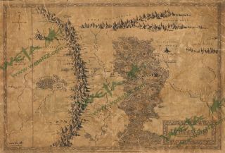 Hobbit Weta Map Of Wilderlands Parchment Print Map The Lord Of The Rings