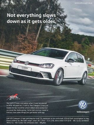 2016 Vw Volkswagen Gti Golf Advertisement Print Art Car Ad K65