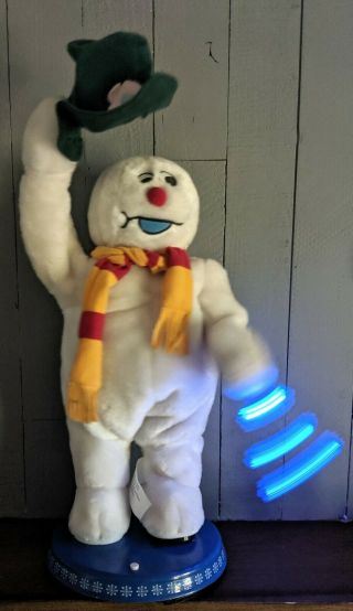 2002 Gemmy Spinning Snowflake Frosty The Snowman Animated Figure