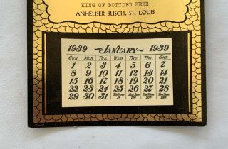 Vintage 1939 Budweiser Pin Up Art Deco Calendar,  Irene Patten - Anheuser Busch 3