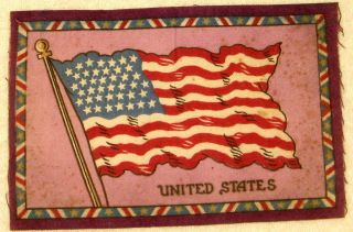 Ca 1890 Rare Montana 41 Star American Flag Tobacco Cigar Box 5 ½” X 8” Felt
