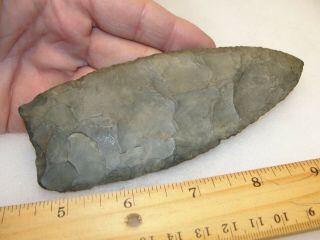 Large 5 1/4 " Paleo Indian Type Knife Found In Lycoming Co.  Pennsylvania Thin