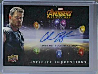 2018 Upper Deck Avengers Infinity War Chris Hemsworth Auto Thor Autograph Ii - Ch
