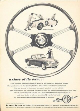 1957 Mg Mga A Advertisement Print Art Car Ad K37