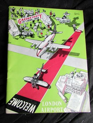 1954 London Airport Garden Party Brochure - Scarce.