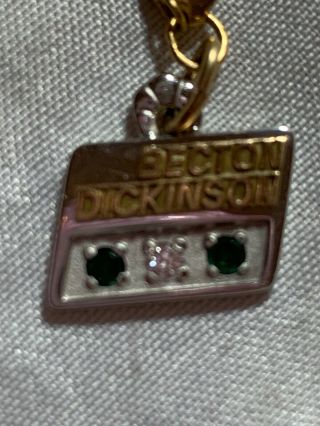 RARE Becton Dickinson 14k Gold Pendant Diamond EMPLOYEE Service Award 2