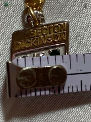 RARE Becton Dickinson 14k Gold Pendant Diamond EMPLOYEE Service Award 4