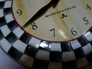 Mackenzie - Childs Courtley Check Design Enamel Country Kitchen Luxury Wall Clock 5