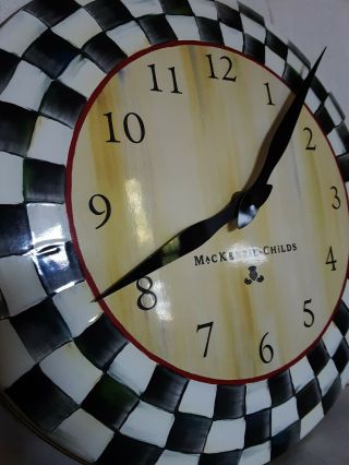 Mackenzie - Childs Courtley Check Design Enamel Country Kitchen Luxury Wall Clock 7