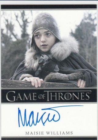 Game Of Thrones.  Maisie Williams As Arya Stark Season 1 Autograph Bordered