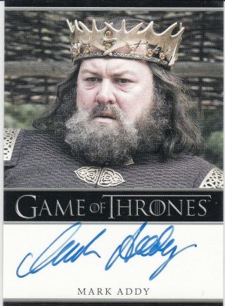 Game Of Thrones.  Mark Addy As Robert Baratheon Season 1 Autograph Bordered