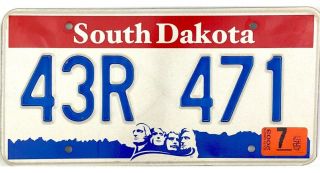 99 Cent 2003 South Dakota License Plate 43r471