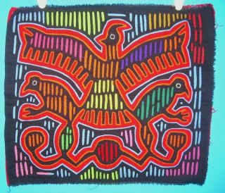 Authentic Old Kuna Mola Blouse Panel Big Bird Panama Indian Textile