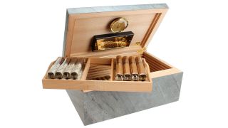 Adorini Black Slate Deluxe Cigar Humidor - Large - Limited Edition 150 Capacity