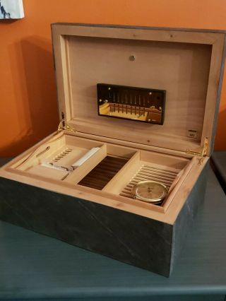 Adorini Black Slate Deluxe Cigar Humidor - Large - Limited Edition 150 Capacity 5