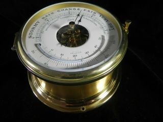 Brass Ships Holosteric Compensating Barometer Aug.  Schatz & Sohne Germany 7 " Exc