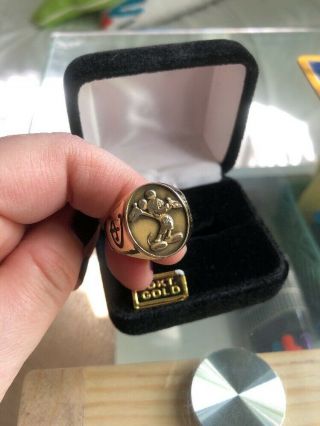 10k Gold Mickey Mouse Disney Ring 1980