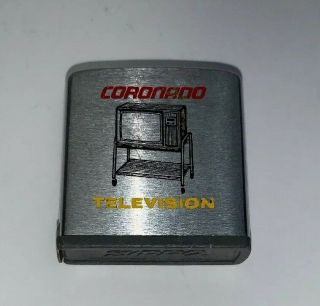 Old Vintage Zippo Pocket Measuring Tape Advertising Coronado Television - RARE 2