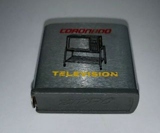 Old Vintage Zippo Pocket Measuring Tape Advertising Coronado Television - RARE 3