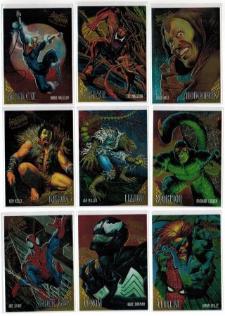 1995 Spider - Man Fleer Ultra Marvel Golden Web Complete 9 Card Insert Chase Set
