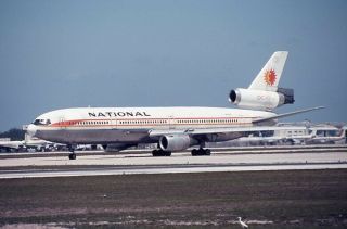 National Airlines Douglas Dc - 10 Old Colors N67na 1978 - 35mm Slide