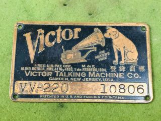 Antique Victrola Talking Machine Turntable Mechanism Hand Crank w Hardware 2