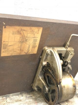 Antique Victrola Talking Machine Turntable Mechanism Hand Crank w Hardware 8